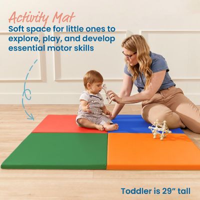 ECR4Kids SoftZone Play Patch Activity Mat Squares, Assorted, 4-Pack Image 2