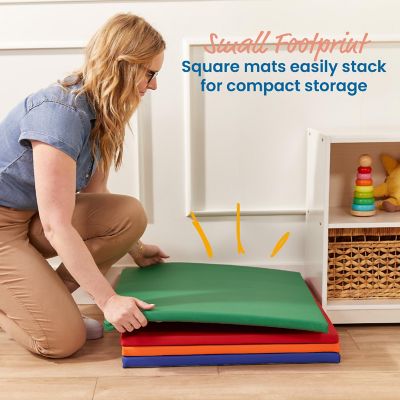 ECR4Kids SoftZone Play Patch Activity Mat Squares, Assorted, 4-Pack Image 3