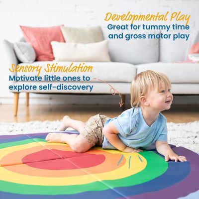 ECR4Kids SoftZone Rainbow Activity Mat, Rainbow Image 2