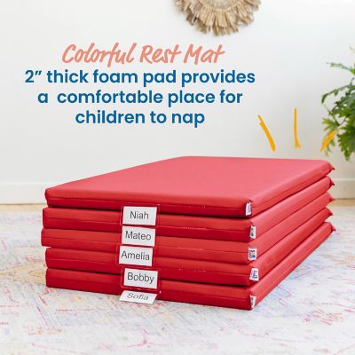 ECR4Kids SoftZone Rainbow Rest Mat, 2in, Red, 5-Piece Image 2