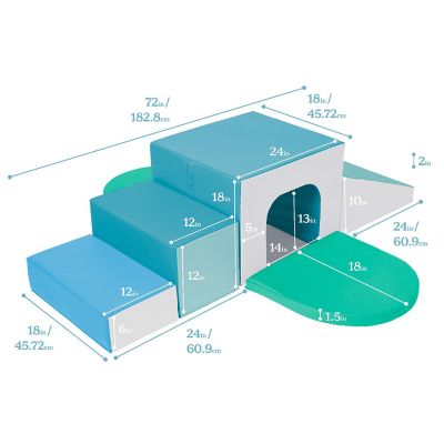 ECR4Kids SoftZone Single Tunnel Maze, Contemporary, 6-Piece Image 1