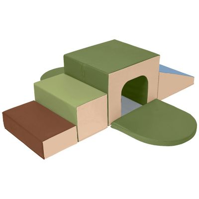ECR4Kids SoftZone Single Tunnel Maze, Toddler Playset, Earthtone, 6-Piece Image 1