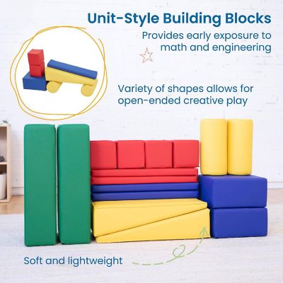 ECR4Kids SoftZone Soft Builder Blocks, Assorted, 16-Piece Image 2