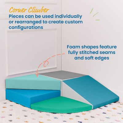 ECR4Kids SoftZone Tiny Twisting Foam Corner Climber - Indoor Active Play Structure for Toddlers and Kids - Contemporary Image 3