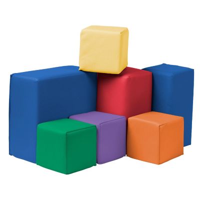 ECR4Kids SoftZone Toddler Foam Building Blocks, Assorted, 7-Piece Image 1