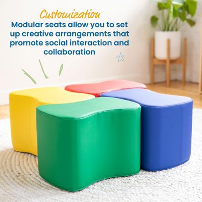 ECR4Kids SoftZone Toddler Modular Stool Set, Assorted, 4-Piece Image 3