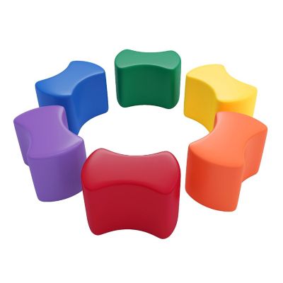 ECR4Kids SoftZone Toddler Modular Stool Set, Assorted, 6-Piece Image 1
