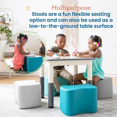 ECR4Kids SoftZone Toddler Modular Stool Set, Flexible Seating, Contemporary, 6-Piece Image 3