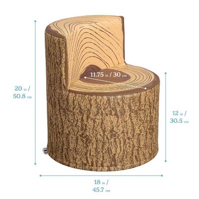 ECR4Kids SoftZone Tree Log Chair, Chocolate Image 1