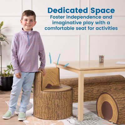 ECR4Kids SoftZone Tree Log Chair, Chocolate Image 3