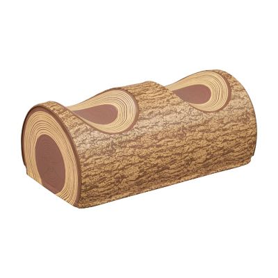 ECR4Kids SoftZone Tree Log Half Saddle Seat, 12in, Chocolate Image 1