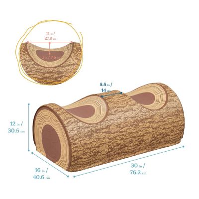 ECR4Kids SoftZone Tree Log Half Saddle Seat, 12in, Chocolate Image 1