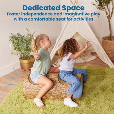 ECR4Kids SoftZone Tree Log Half Saddle Seat, 12in, Chocolate Image 3