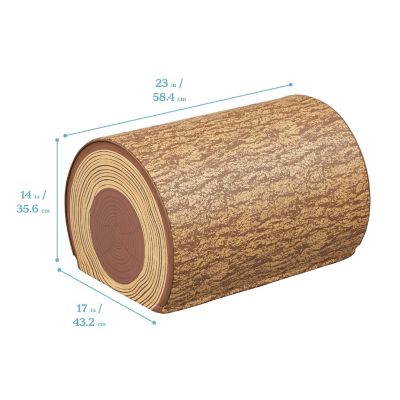 ECR4Kids SoftZone Tree Log Half Seat, 14in, Chocolate Image 1