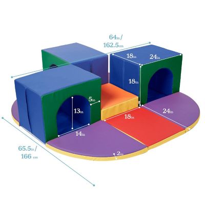 ECR4Kids SoftZone Triple Tunnel Maze, Assorted, 9-Piece Image 1