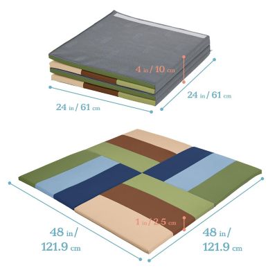 ECR4Kids SoftZone Turning Tiles Activity Mat, Earthtone Image 1