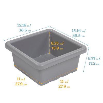 ECR4Kids Square Bin with Lid, Grey, 2-Pack Image 1