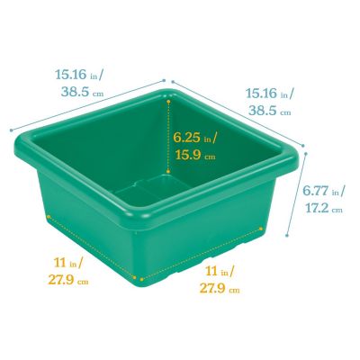 ECR4Kids Square Bin with Lid, Storage Containers, Emerald, 4-Pack Image 1