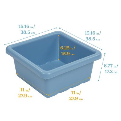 ECR4Kids Square Bin with Lid, Storage Containers, Powder Blue, 4-Pack Image 1