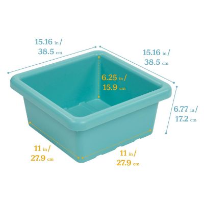 ECR4Kids Square Bin with Lid, Storage Containers, Seafoam, 4-Pack Image 1