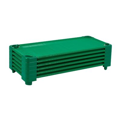 ECR4Kids Stackable Kiddie Cot, Standard Size, Green, 6-Pack Image 1
