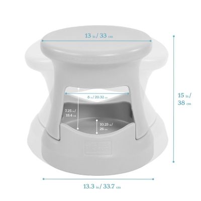 ECR4Kids Storage Wobble Stool, 15in Seat Height, Light Grey Image 1