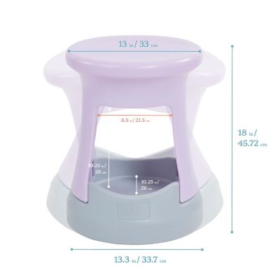 ECR4Kids Storage Wobble Stool, 18in Seat Height, Active Seating, Light Purple/Light Grey Image 1