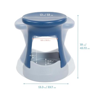 ECR4Kids Storage Wobble Stool, 18in Seat Height, Active Seating, Navy/Light Grey Image 1