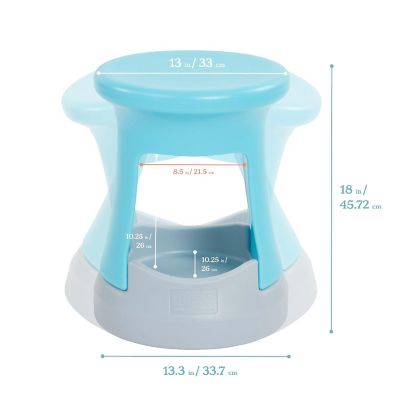 ECR4Kids Storage Wobble Stool, 18in Seat Height, Cyan/Light Grey Image 1