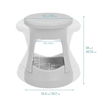 ECR4Kids Storage Wobble Stool, 18in Seat Height, Light Grey Image 1