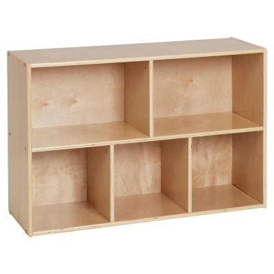 ECR4Kids Streamline 5-Compartment Storage Cabinet, 24in, Classroom Furniture, Natural Image 1