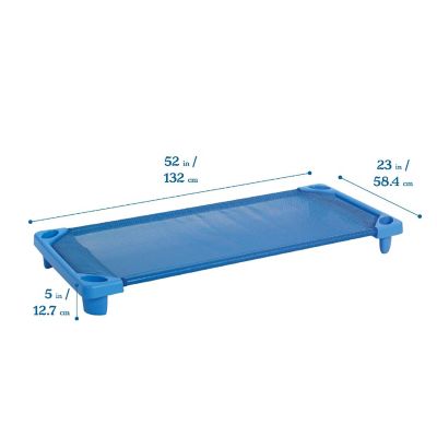 ECR4Kids Streamline Cot, Standard Size, Blue, 6-Pack Image 1