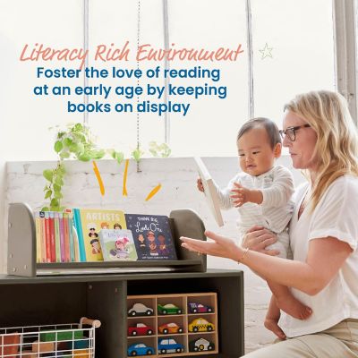 ECR4Kids Tabletop Book Display, Adjustable, Grey Wash Image 2