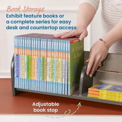 ECR4Kids Tabletop Book Display, Adjustable, Grey Wash Image 3