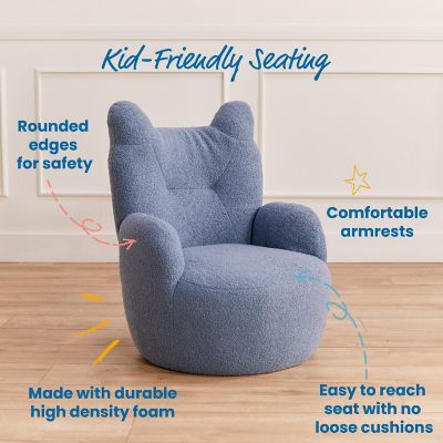 ECR4Kids Teddy Chair, Kids Furniture, Peacock Blue Image 3