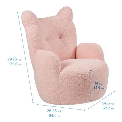 ECR4Kids Teddy Chair, Kids Furniture, Pink Image 1