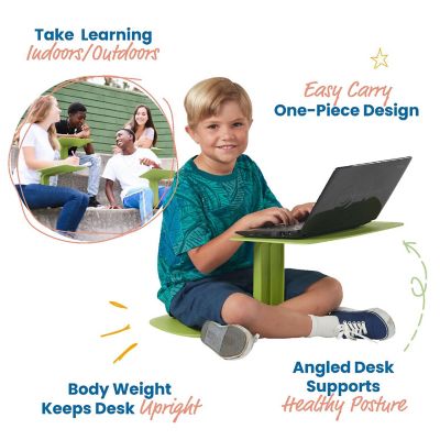 ECR4Kids&#174; The Surf Portable Lap Desk, Flexible Seating - 10 Pack, Green Image 2