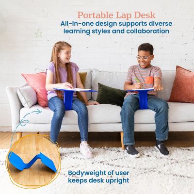 ECR4Kids The Surf Portable Lap Desk, Flexible Seating, Blue, 10-Pack Image 2