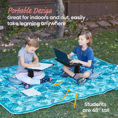 ECR4Kids The Surf Portable Lap Desk with Cushion, Flexible Seating, Black Image 3