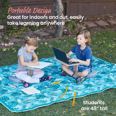 ECR4Kids The Surf Portable Lap Desk with Cushion	, Flexible Seating, Light Grey, 10-Piece Image 3