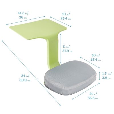 ECR4Kids The Surf Portable Lap Desk with Cushion, Green Image 1