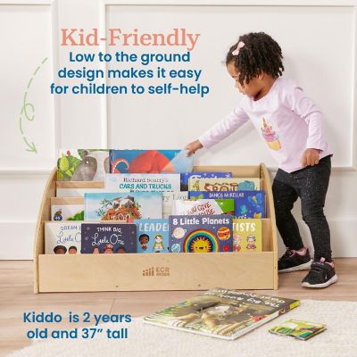 ECR4Kids Toddler Book Display, Beginner Bookshelf, Natural Image 3