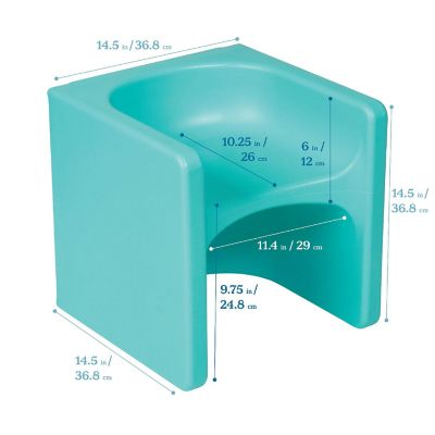 ECR4Kids Tri-Me 3-In-1 Cube Chair, Aqua Image 1