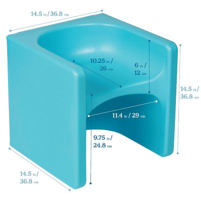 ECR4Kids Tri-Me 3-In-1 Cube Chair, Cyan Image 1