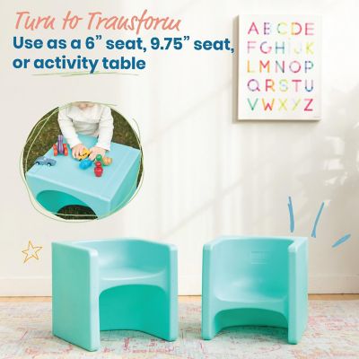ECR4Kids Tri-Me 3-In-1 Cube Chair, Kids Furniture, Aqua Image 2