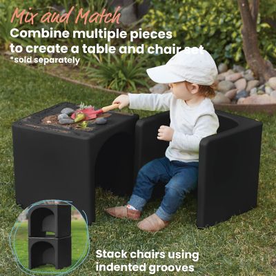 ECR4Kids Tri-Me 3-In-1 Cube Chair, Kids Furniture, Black Image 3