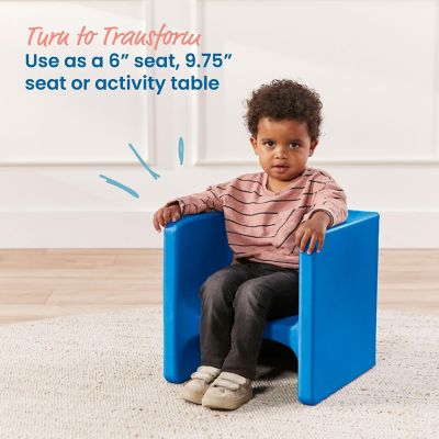 ECR4Kids Tri-Me 3-In-1 Cube Chair, Kids Furniture, Blue Image 2