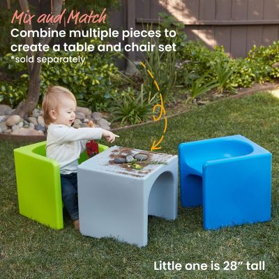 ECR4Kids Tri-Me 3-In-1 Cube Chair, Kids Furniture, Blue Image 3