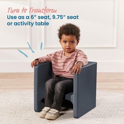 ECR4Kids Tri-Me 3-In-1 Cube Chair, Kids Furniture, Dark Grey Image 2
