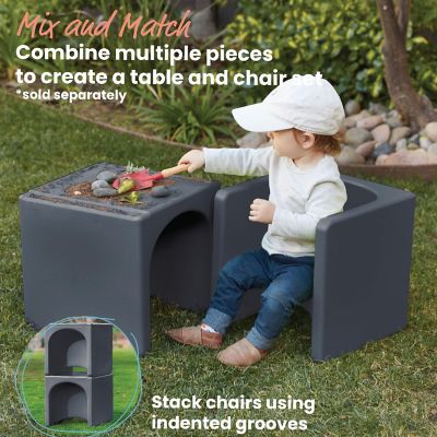 ECR4Kids Tri-Me 3-In-1 Cube Chair, Kids Furniture, Dark Grey Image 3